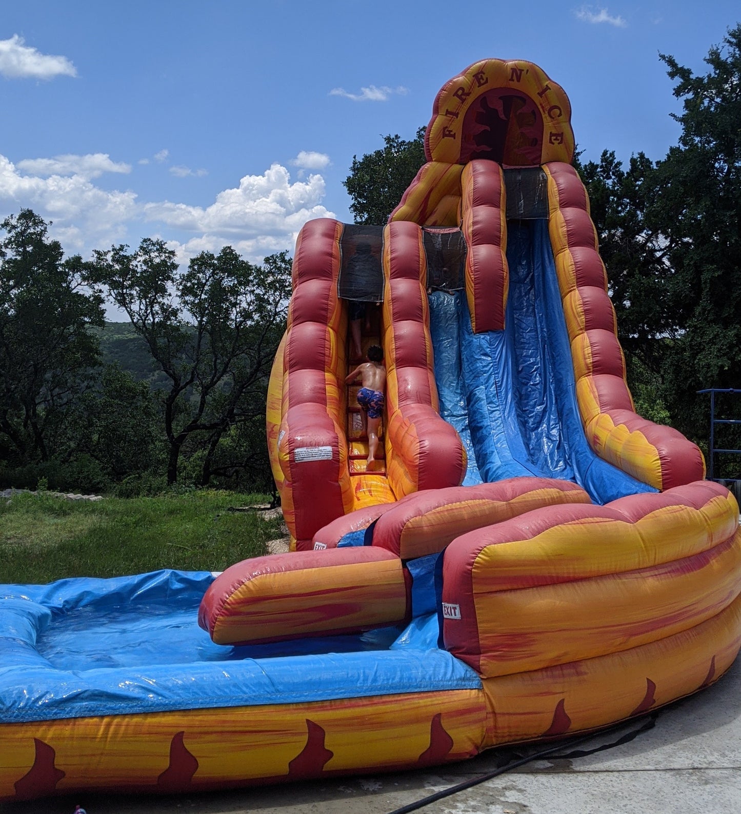 20' Fire N' Ice Water Slide with Pool